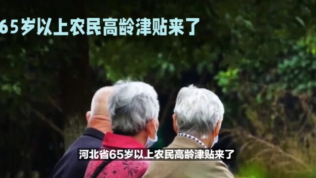 河北省65岁以上农民高龄津贴来了,看看你的家乡是多少钱?