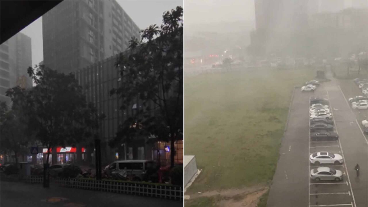 一键天黑!深圳狂风暴雨闪电雷鸣突袭 全市进入暴雨戒备状态