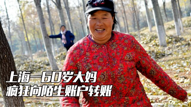 上海一60岁大妈疯狂向陌生账户转账