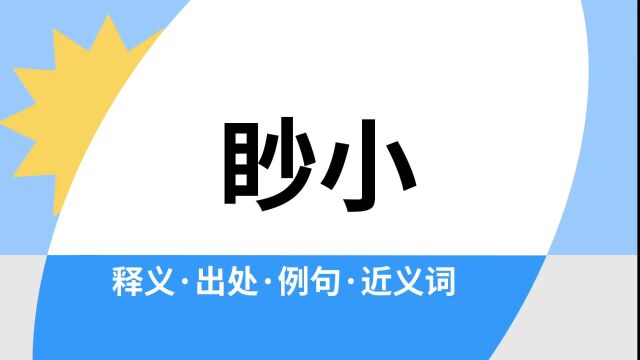 “眇小”是什么意思?