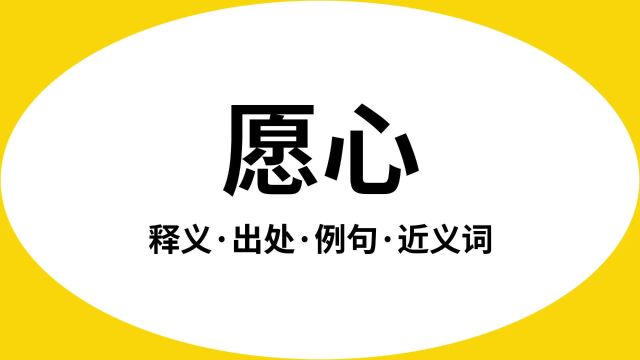 “愿心”是什么意思?