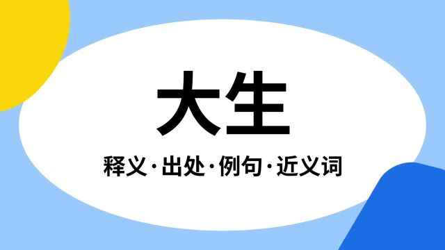 “大生”是什么意思?