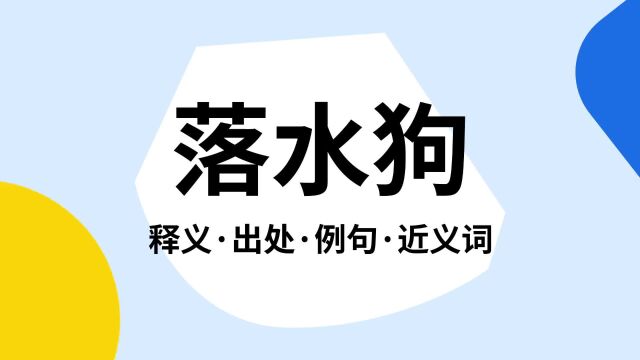 “落水狗”是什么意思?