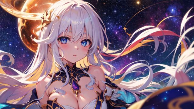 【AI绘画】划过夜空,少女的星星魔法