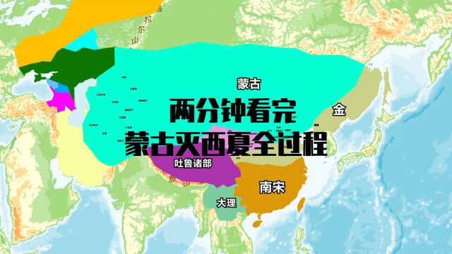 两分钟看完西夏灭亡全过程,铁木真临终知夏帝投降,遗嘱秘不发丧