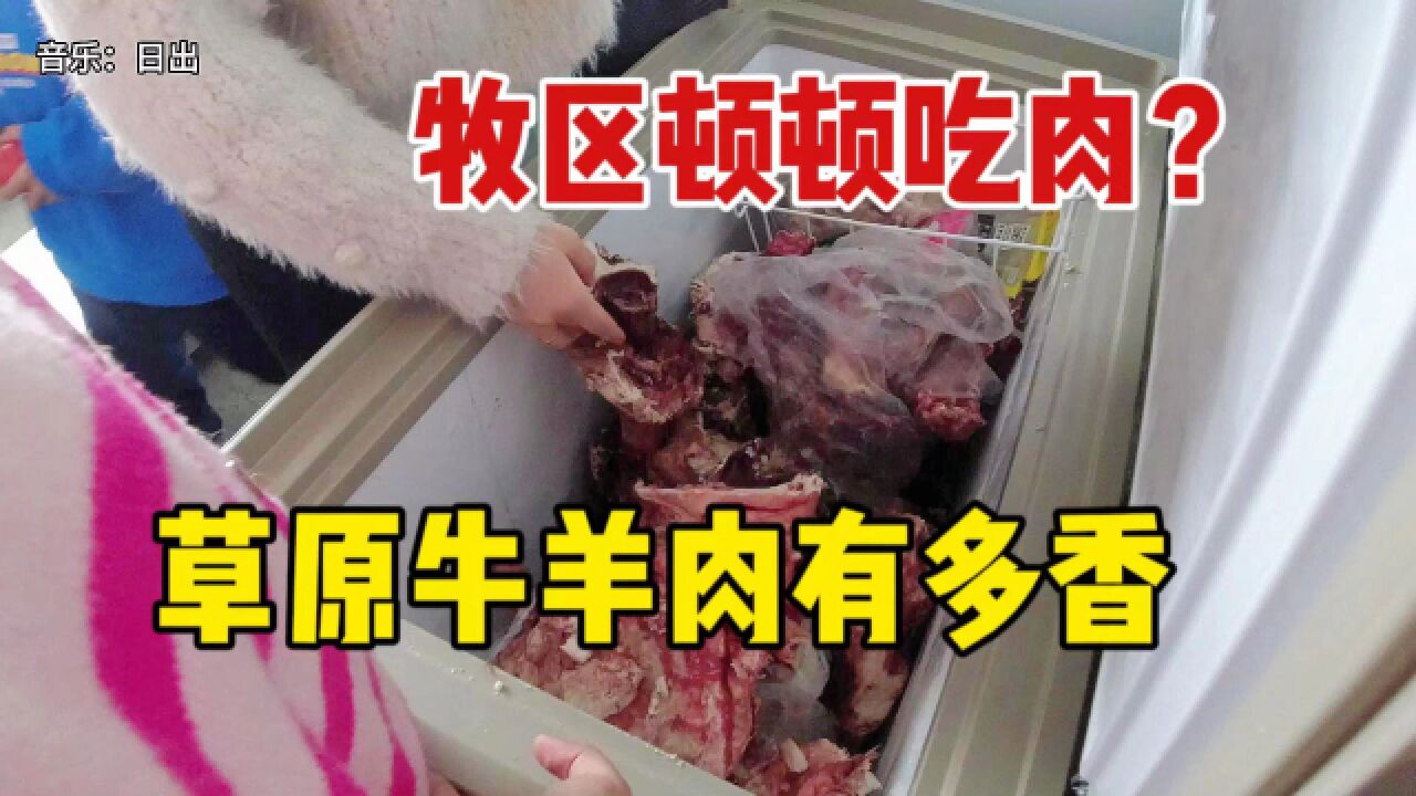 牧区饮食单调只有肉?一家人围着一冰柜肉发愁,整点皮牙子炒很美味