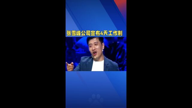 大型网红张雪峰公司宣布实行4天工作制