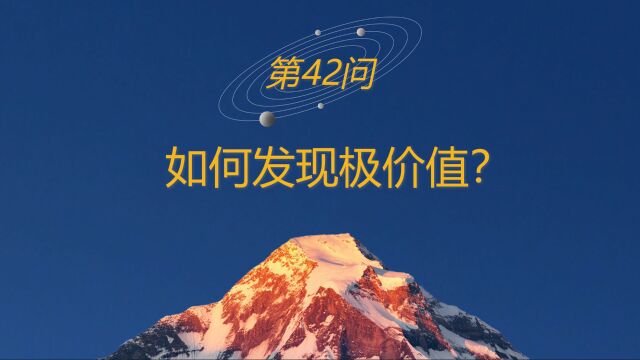 连山道 | 高山战略百问42:如何发现极价值?