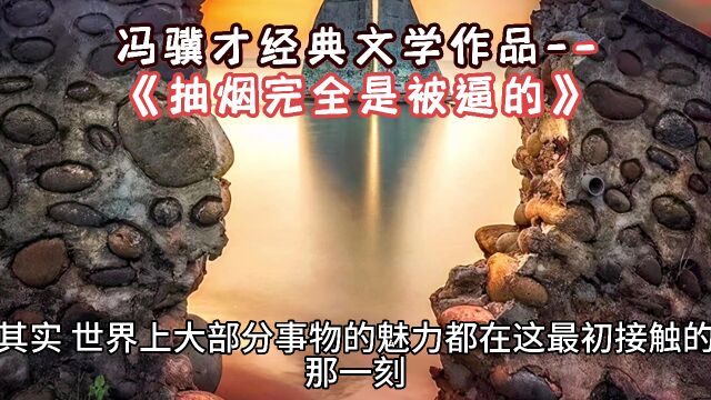 冯骥才《抽烟完全是被逼的》我抽烟完全是被迫的.现在说起冯骥才先生,所有人的印象里他都是一位优秀的作家、文豪.他的作品里对人物刻画以及人物的...