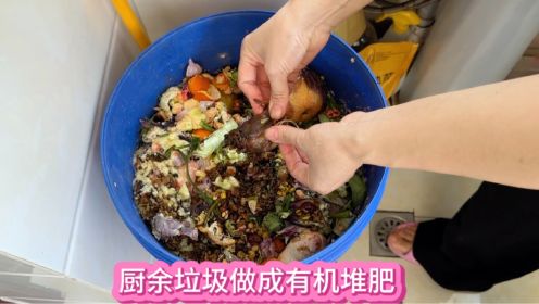种菜的人垃圾都是宝 厨余垃圾加入发酵菌 几个月后就成有机堆肥