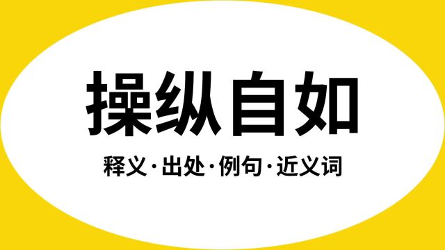 “操纵自如”是什么意思?