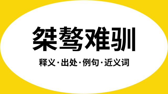 “桀骜难驯”是什么意思?