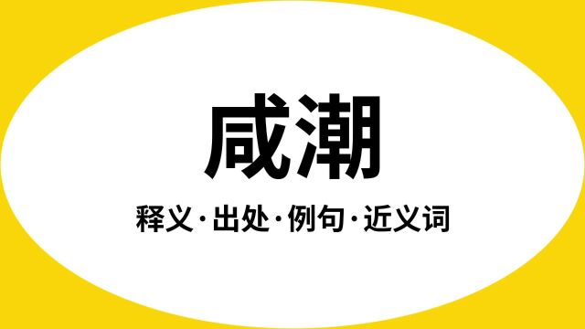 “咸潮”是什么意思?