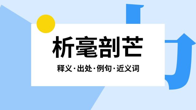 “析毫剖芒”是什么意思?