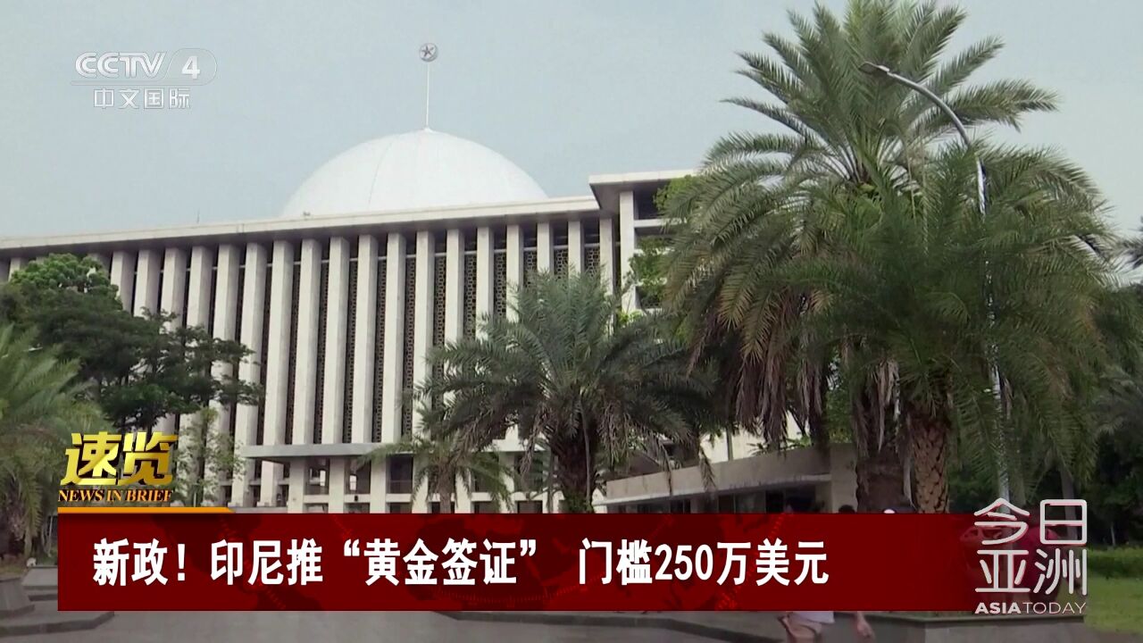 印尼推“黄金签证” 门槛250万美元