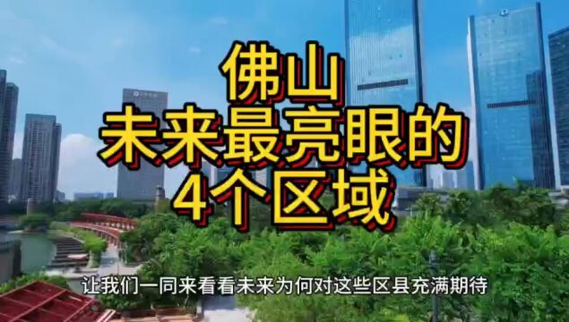 在佛山,这4个地方将来更吃香,在众多城市中脱颖而出!