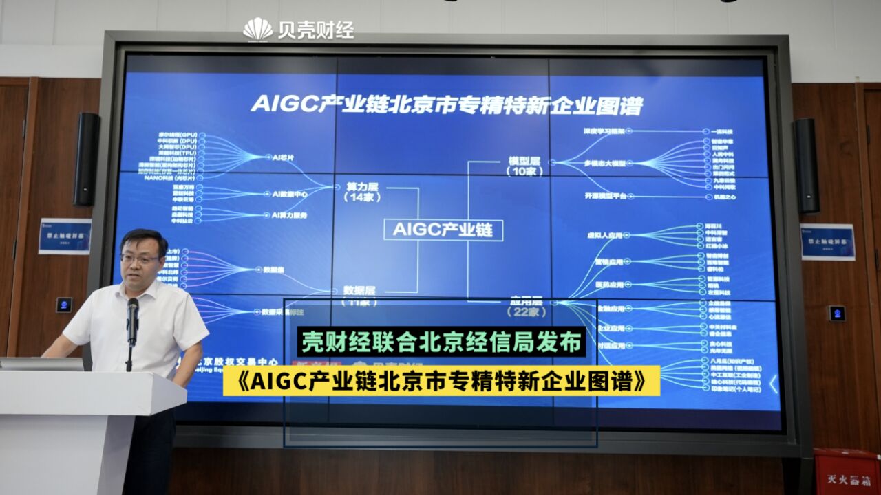 贝壳财经联合北京经信局发布《AIGC产业链专精特新企业图谱》