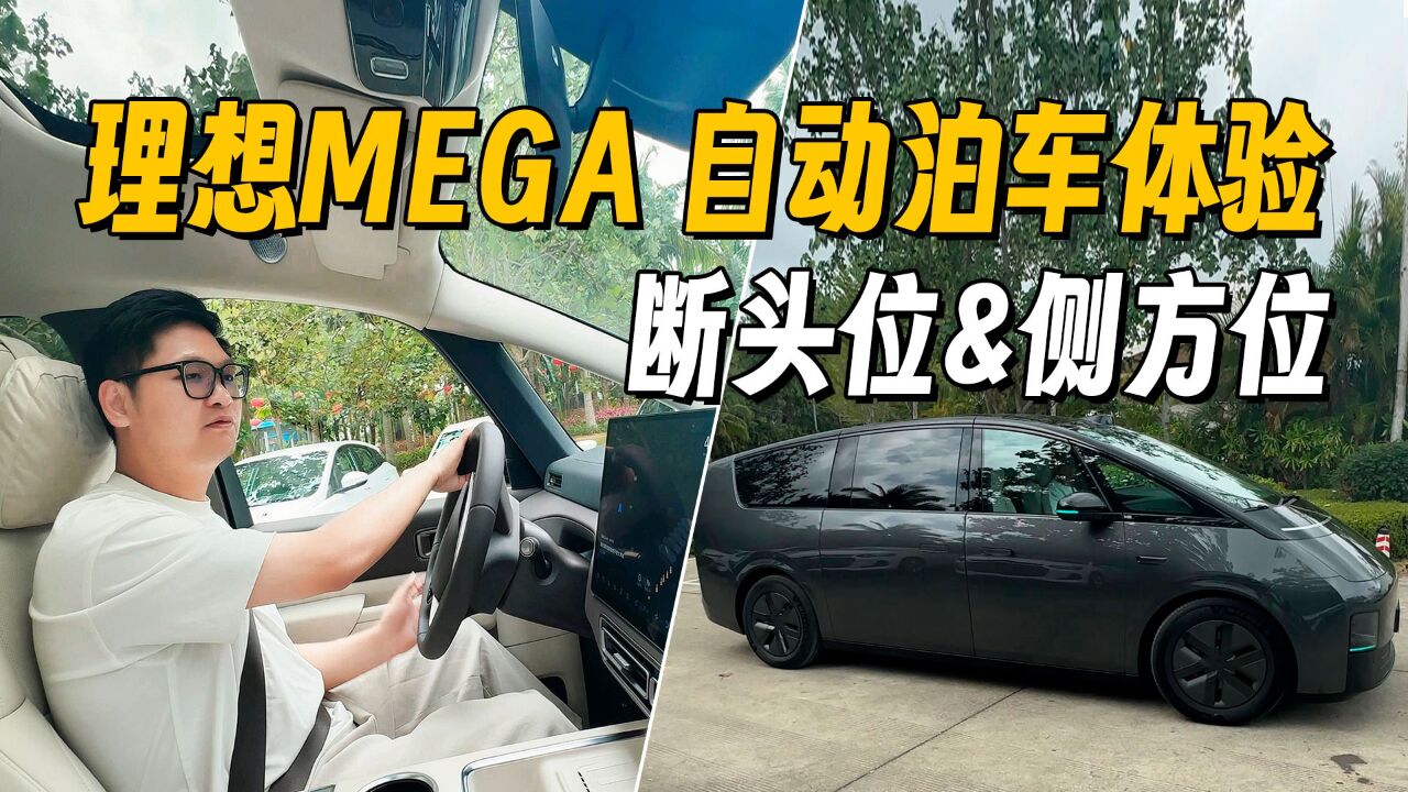 理想MEGA 自动泊车,断头位&侧方位停车实测