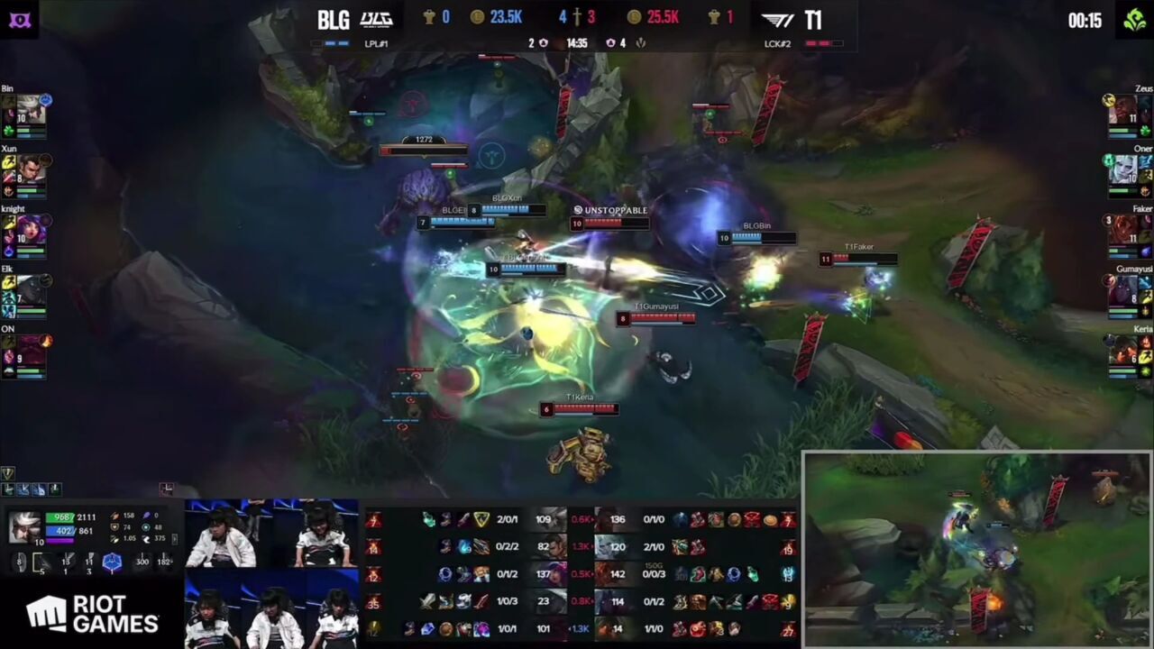 我超Bin!各赛区解说看Bin青钢影EW闪E擒杀Faker