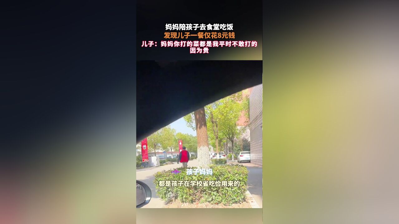 妈妈陪孩子去食堂吃饭,发现儿子一餐仅花8元钱,儿子:妈妈你打的菜都是我平时不敢打的 因为贵