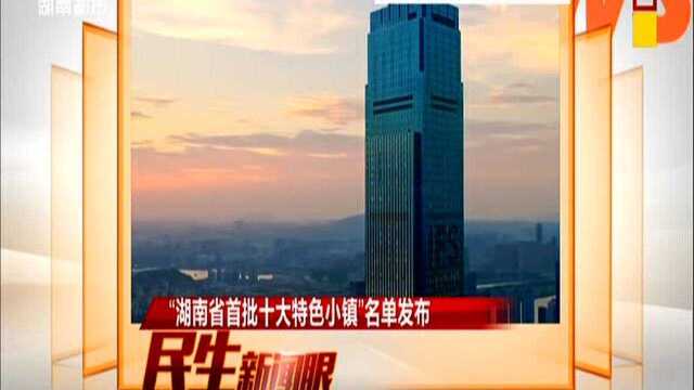 “湖南省首批十大特色小镇”名单发布