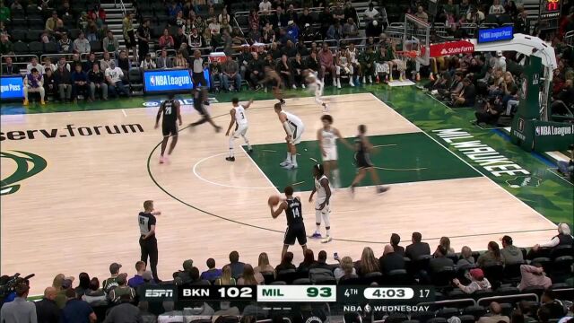 NBA季前赛：篮网vs雄鹿英文原声全场回放