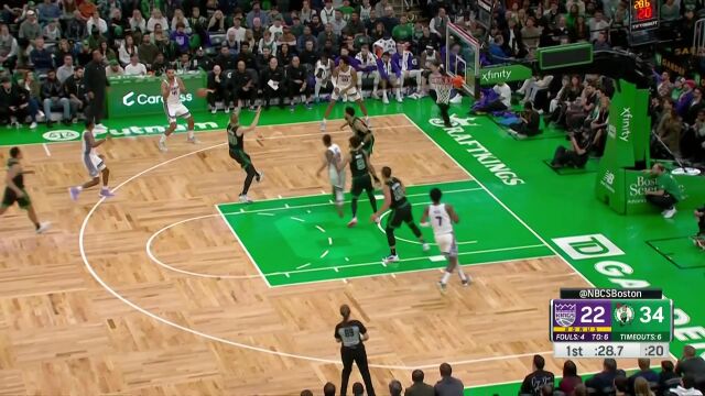 三线快攻惟妙惟肖！国王失误送大礼塔图姆单手劈扣