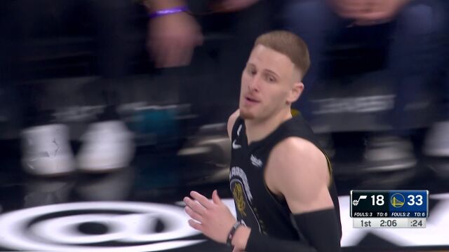 NBA常规赛：爵士vs勇士第1节中文解说回放