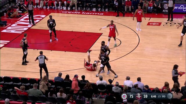 NBA常规赛：快船vs火箭第3节英文原声回放