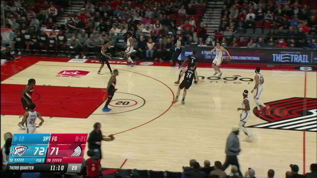 约什吉迪转身送出妙传 威廉姆斯空切走位轻松上篮