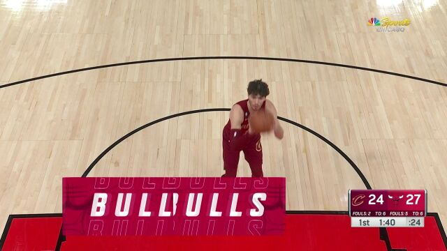 NBA常规赛：骑士vs公牛第1节 英文解说回放
