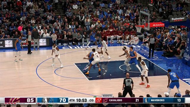 骑士vs独行侠精华回放 米切尔34分独行侠不敌骑士