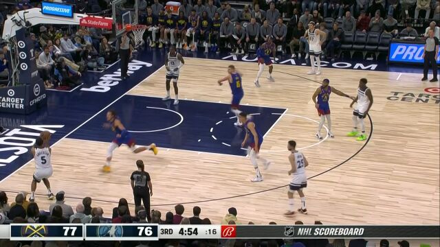 NBA常规赛：掘金vs森林狼英文原声全场回放