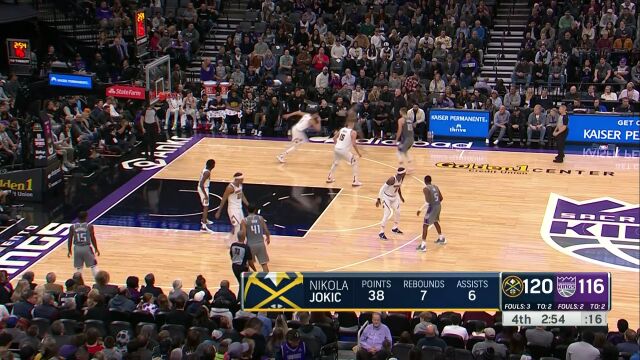 NBA常规赛：掘金vs国王第4节英文原声回放