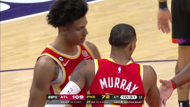  NBA常规赛：老鹰vs太阳第4节英文原声回放