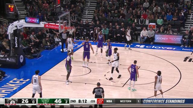 NBA常规赛：篮网vs雄鹿第2节英文原声回放