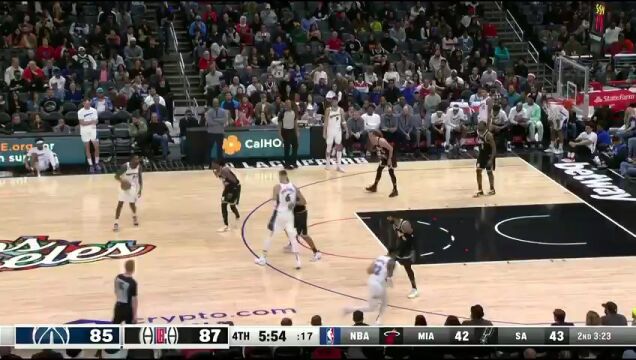 NBA常规赛：奇才vs快船中文解说全场回放