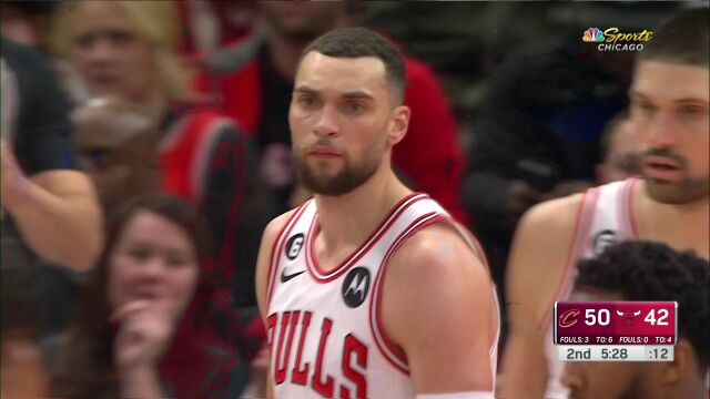 NBA常规赛：骑士vs公牛第2节 英文解说回放