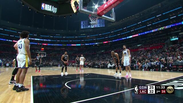 NBA常规赛：勇士vs快船英文原声全场回放