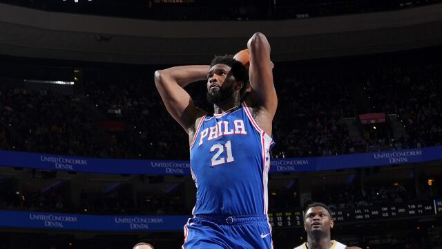 恩比德vs鹈鹕集锦 内外开花爆砍全场最高42分