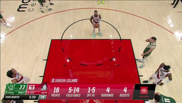 NBA常规赛：雄鹿vs开拓者第3节中文解说回放
