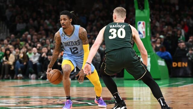 莫兰特vs凯尔特人集锦 拿下全场最高25分不敌东部第一