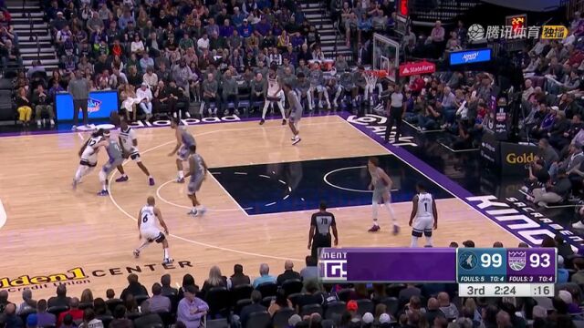 NBA常规赛：森林狼vs国王第3节中文解说回放