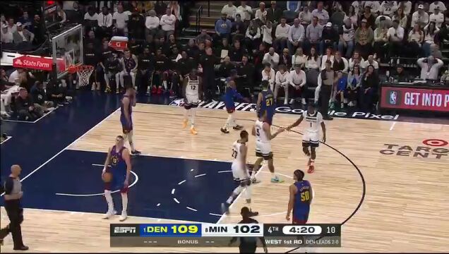 掘金vs森林狼第4节英文原声回放