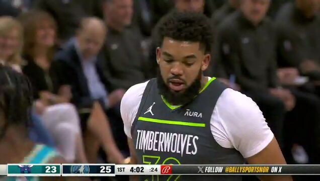 NBA常规赛：黄蜂vs森林狼英文原声全场回放