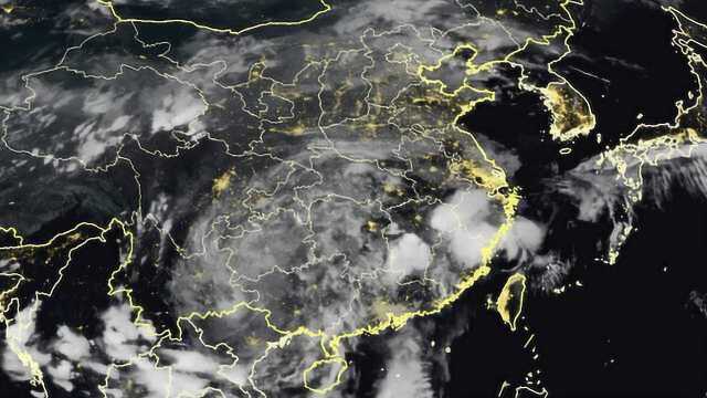 中国卫星实时高清监控:台风“山竹”已渐渐消散