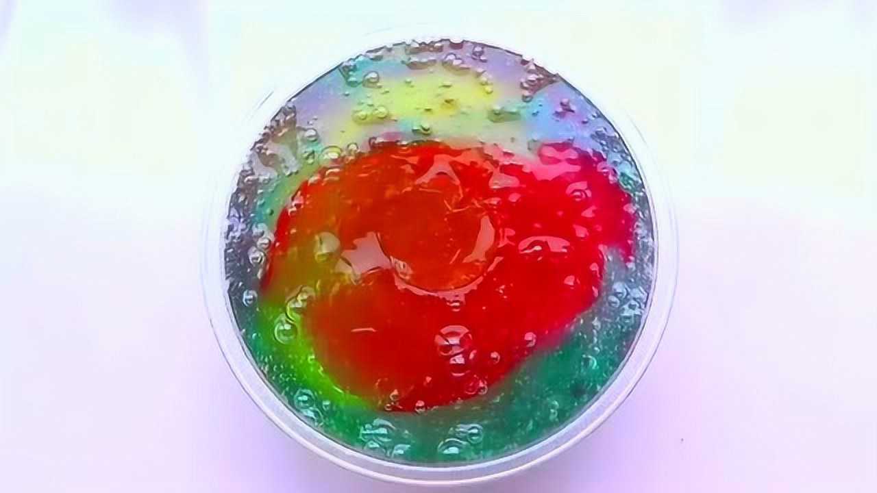 玩子君手作用12份高透水晶泥做透明无硼砂混泥效果怎样超好玩