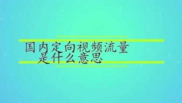 国内定向视频流量是什么意思