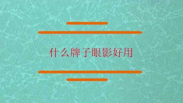 哪一个的牌子眼影最好用?