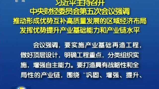 习近平主持召开中央财经委员会第五次会议